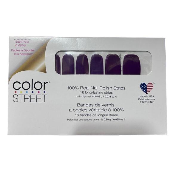 Color Street Aberdeen Aubergine 100% Real Nail Polish Strips 16 Count Peel Apply - Picture 1 of 6